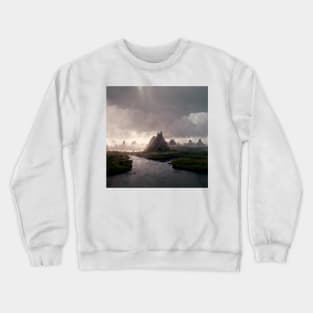 Death Stranding Swamp Landscape with Mountains Crewneck Sweatshirt